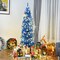 Costway 6FT Tinsel Tree Slim Pencil Christmas Tree Silver Champagne Goldblue